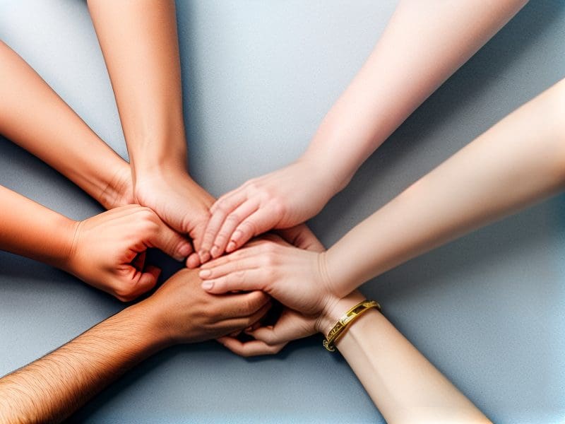 People joining hands in partnership